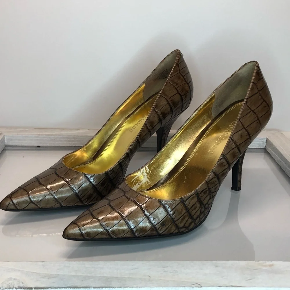 Enzo Angiolini Natia snake skin heels - Picture 1 of 10
